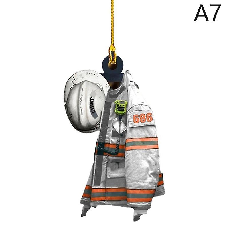 New Car Hanging Decor Firefighter Coat Hat Simulation Model Decor Pendant Gift