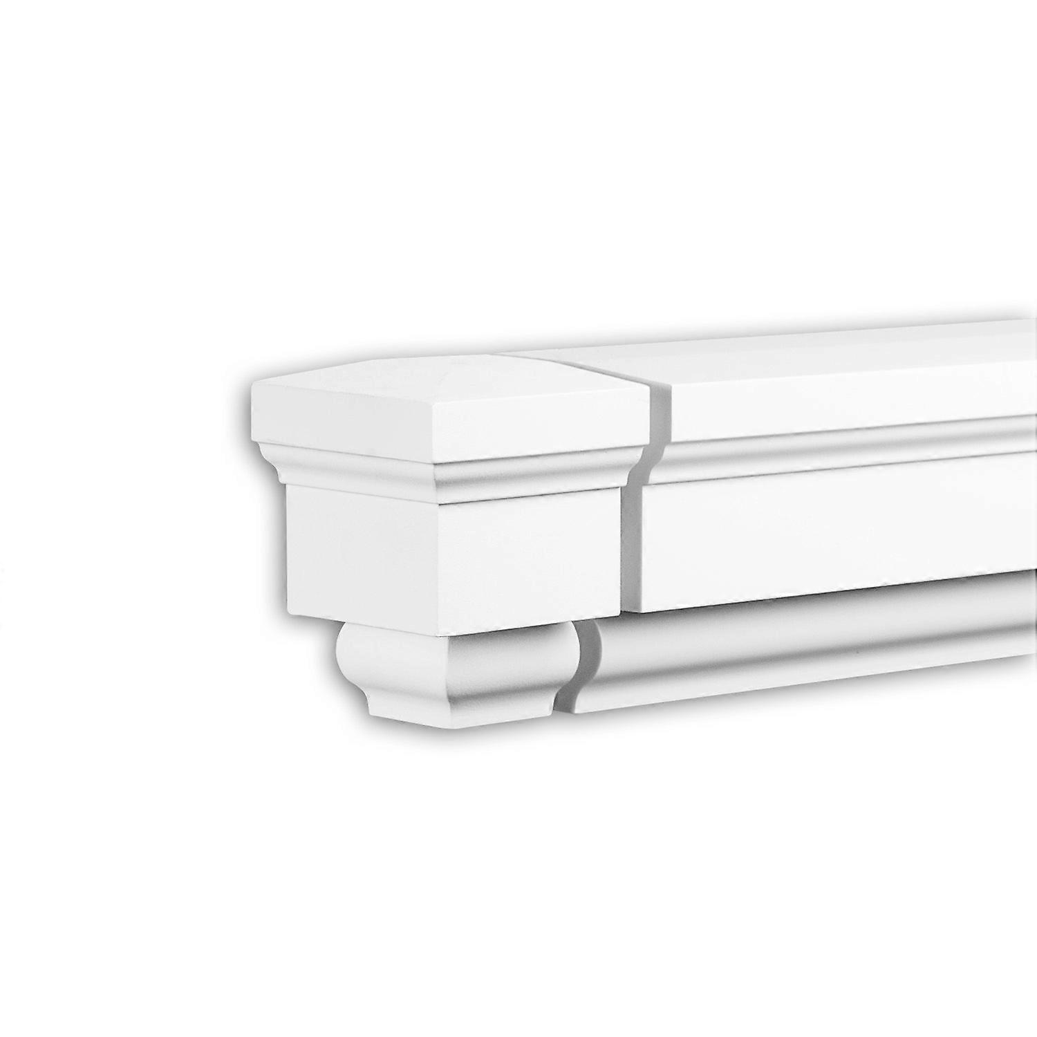 Profhome Decor 1 x End element 482032 Profhome white Rigid polyurethane foam pre-primed lightweight, sturdy, dimensionally