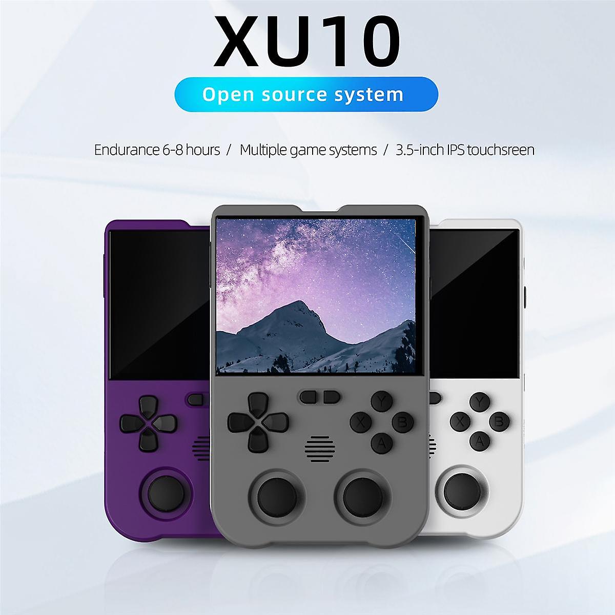 XU10 Game Console 3.5 inch IPS Screen 256G Arcade Retro Dual Joystick 3D Game Player RK3326S 64Bit