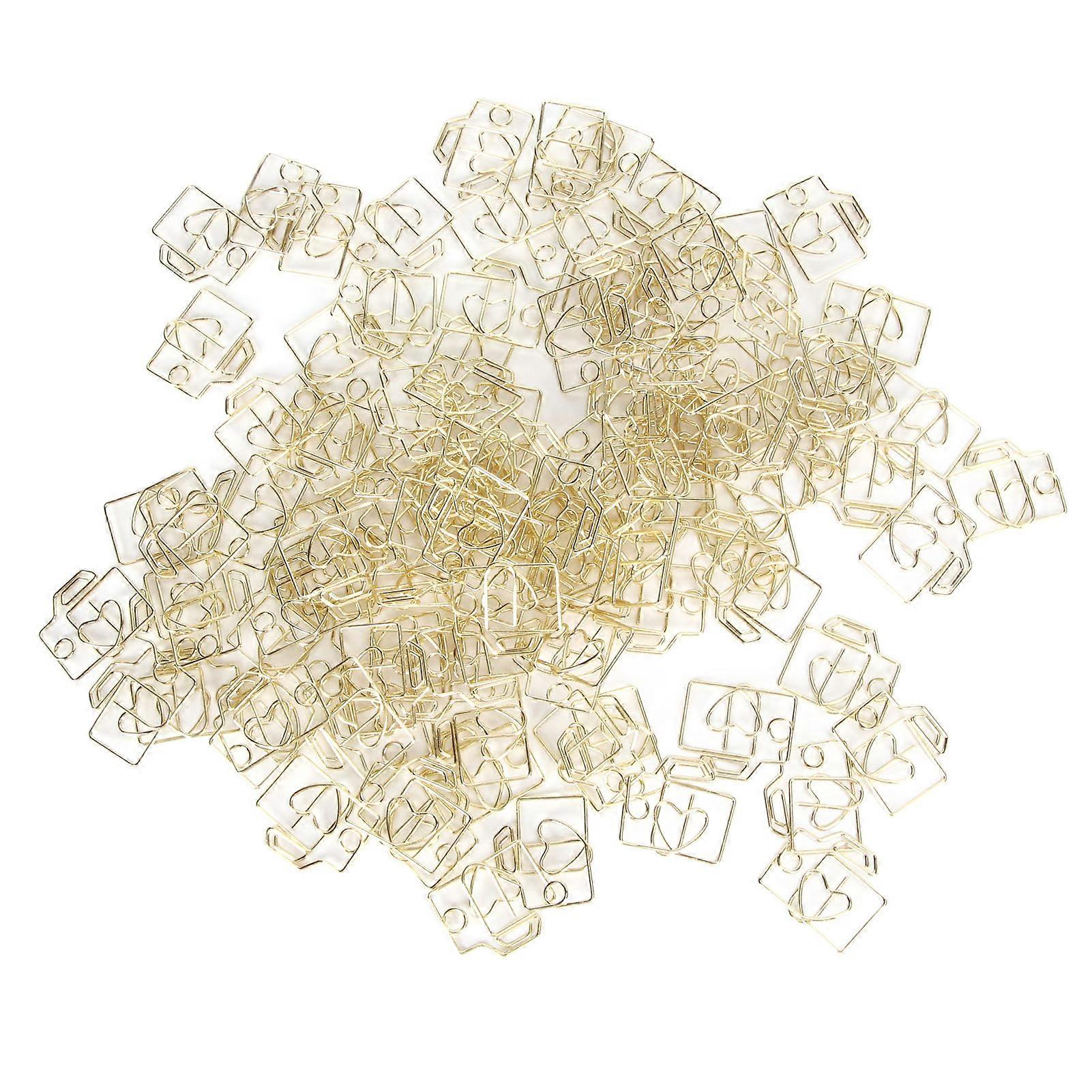 100pcs Camera Shaped Paper Clips - Gold Decorative Bookmarks for Paper Documents