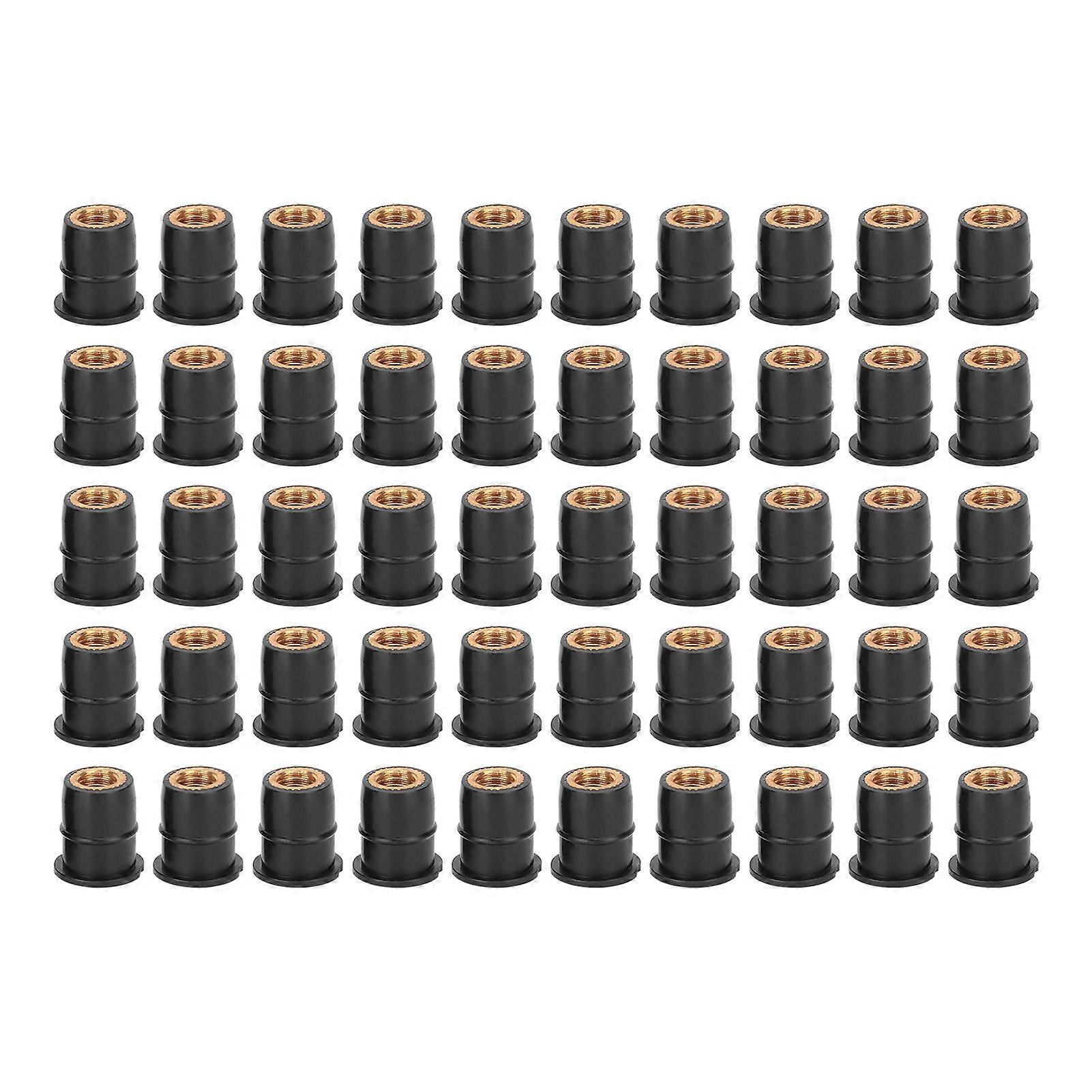 Rubber well nuts M6x0.8mm for ATVs - 50pcs body panel fasteners