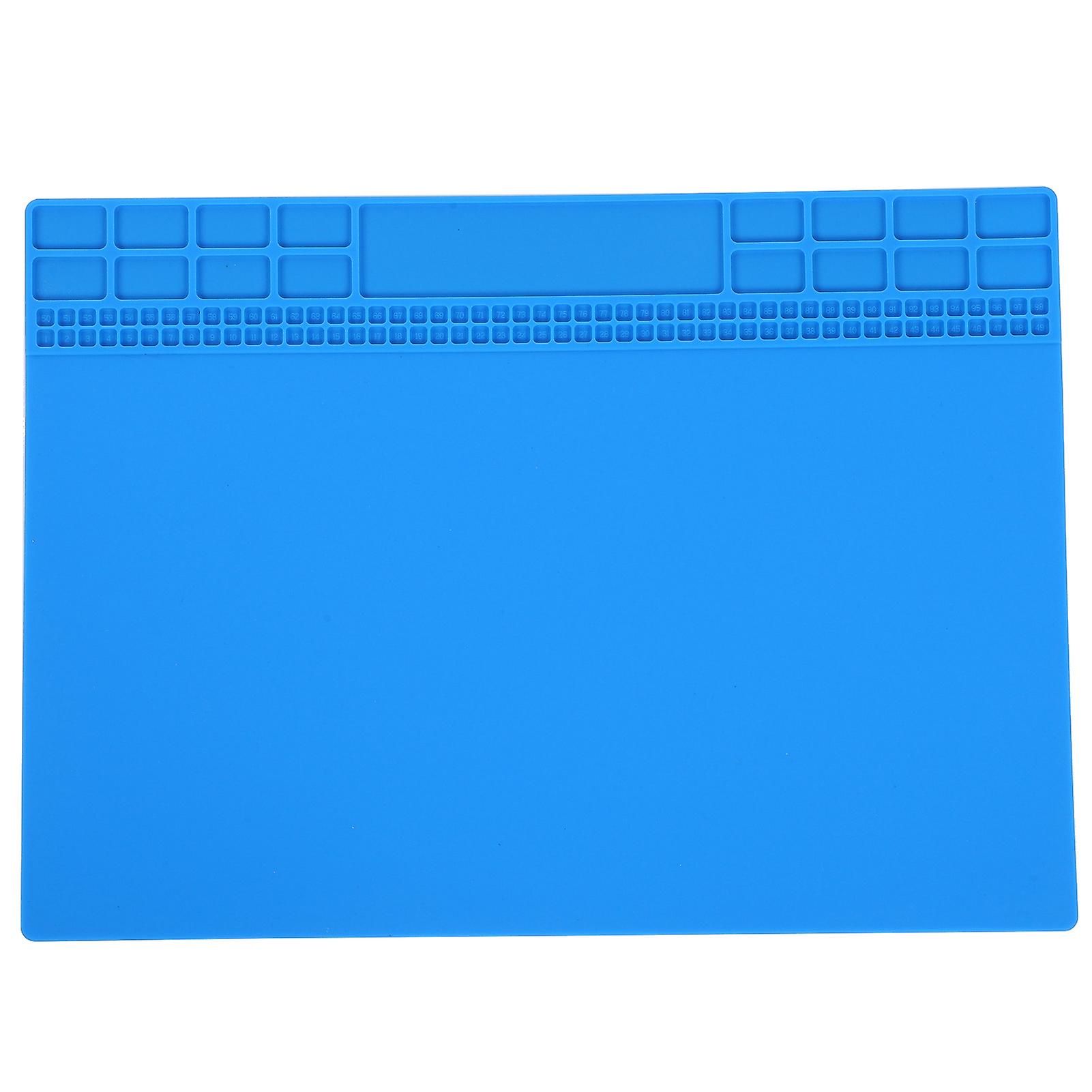 Heat Resistant Silicone Repair Mat for Computer Phone Soldering Station Tools 350 x 250 x 4mm Dark Blue
