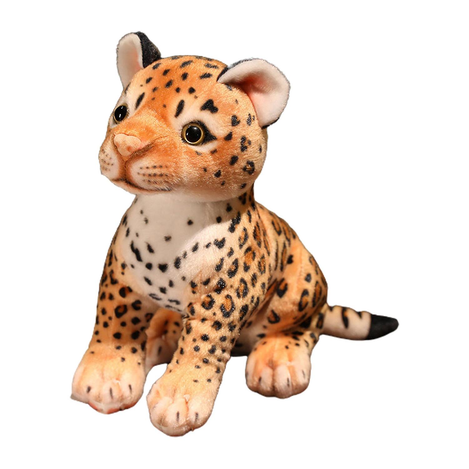 Stuffed Leopard Doll Three-dimensional Cute Realistic Wild Animal Plushie Ornament Soft Stuffed