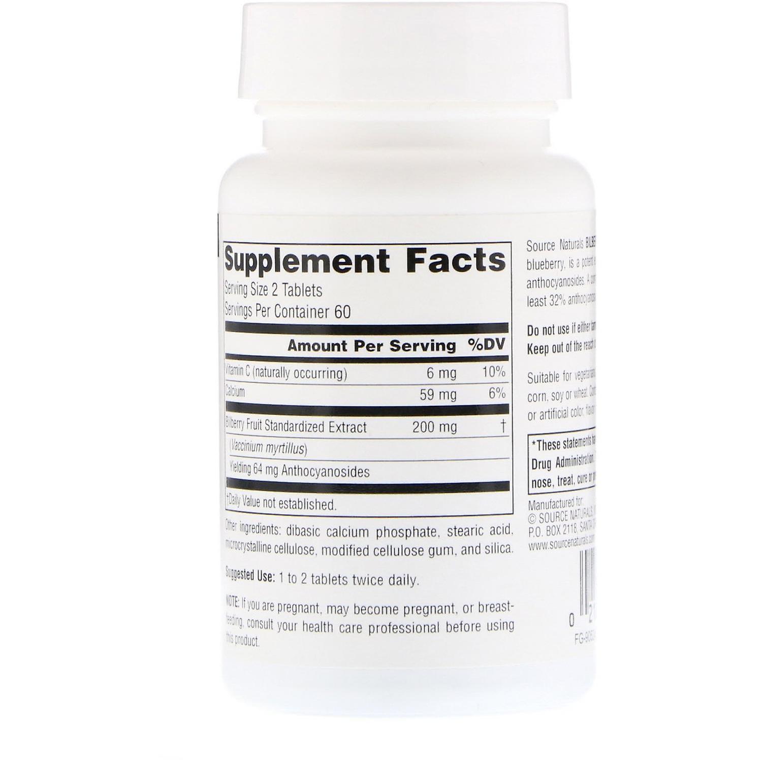 Source Naturals, Bilberry Extract, 100 mg, 120 Tablets | Fruugo UK