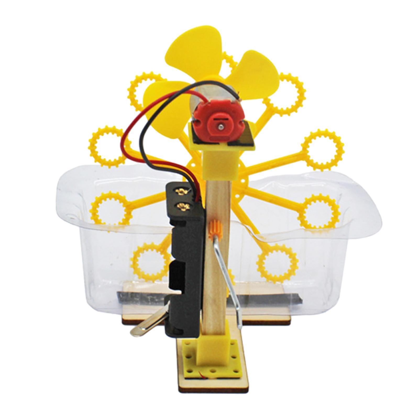 Physical Scientific Experiment Kits Hand Crank Bubble Maker School Projects DIY Technology Experiment Toy for Kids Students