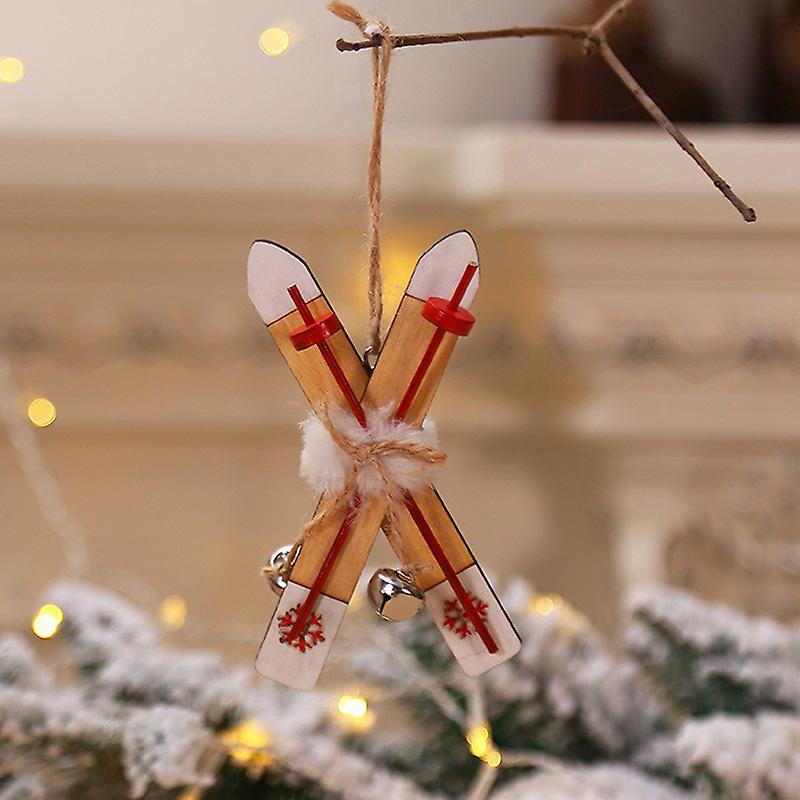 Christmas Hanging Pendant Sleigh Xmas Tree Home Decor Dollhouse Mini Ski Board