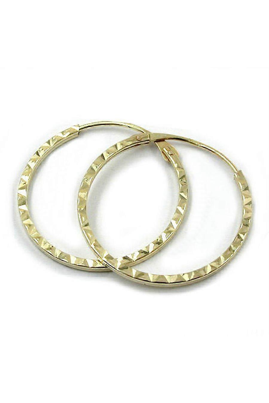 Hoop Earrings Diamond Cut 9k Gold - Gl430264