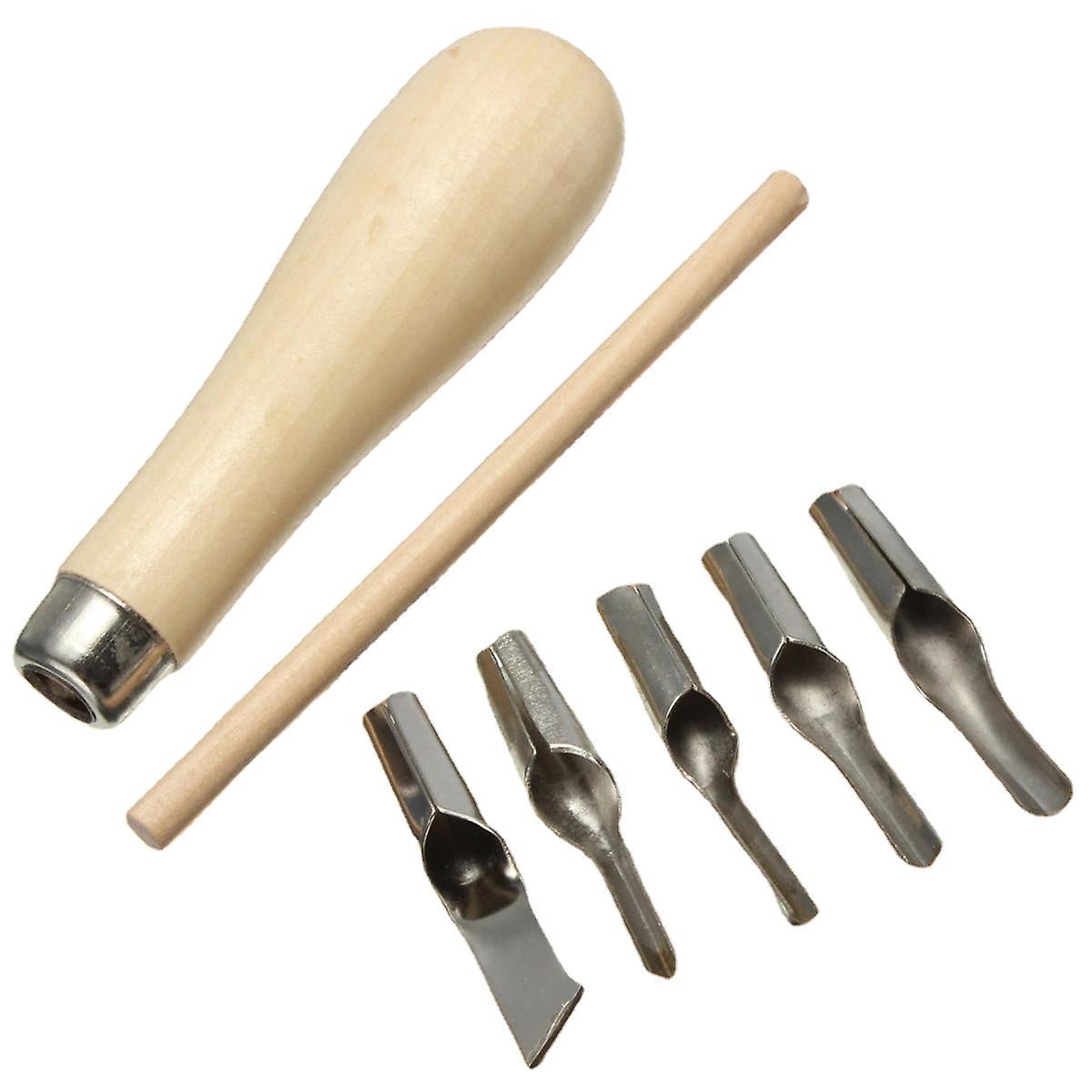 Lino Block Cutting Rubber Stamp Carving Tools With 5 Blade Bits For Print Making