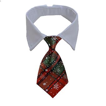 Veeki Bow Tie Dog Collar,djustable Pets Dog Cat Neck Ties Pet Necktie with Suit White Collar for Small and Medium Dogs Grooming AccessoriesS