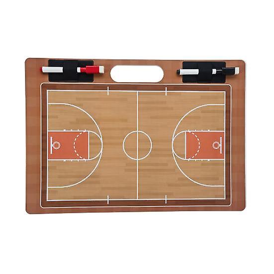 Basketball Dry Erase Clipboard with Handle Smooth Surface Portable Handheld Double Sided Basketball Coaching Board with Markers