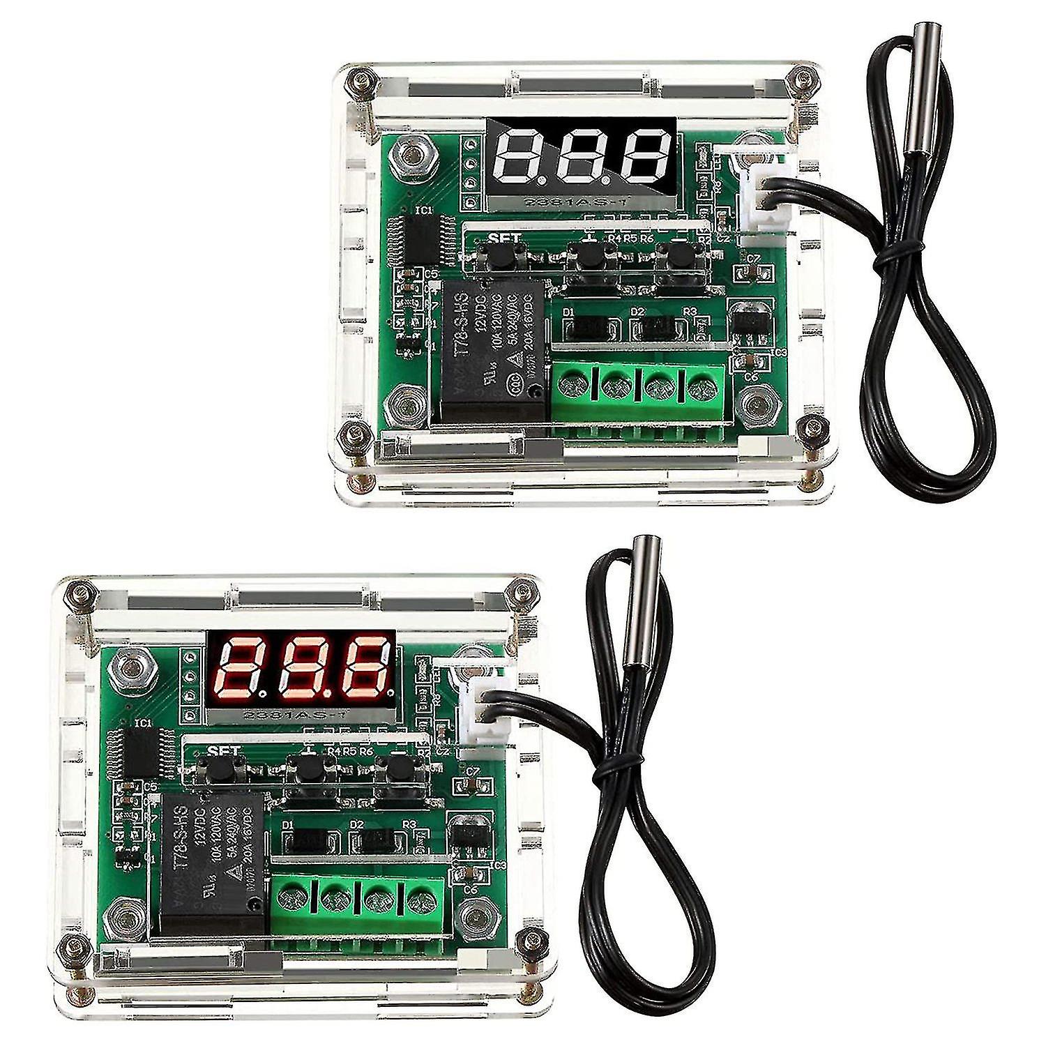 2pcs Xh-w120912v Dc Digital Temperature Controller Board Led Display Digital Thermostat Module With