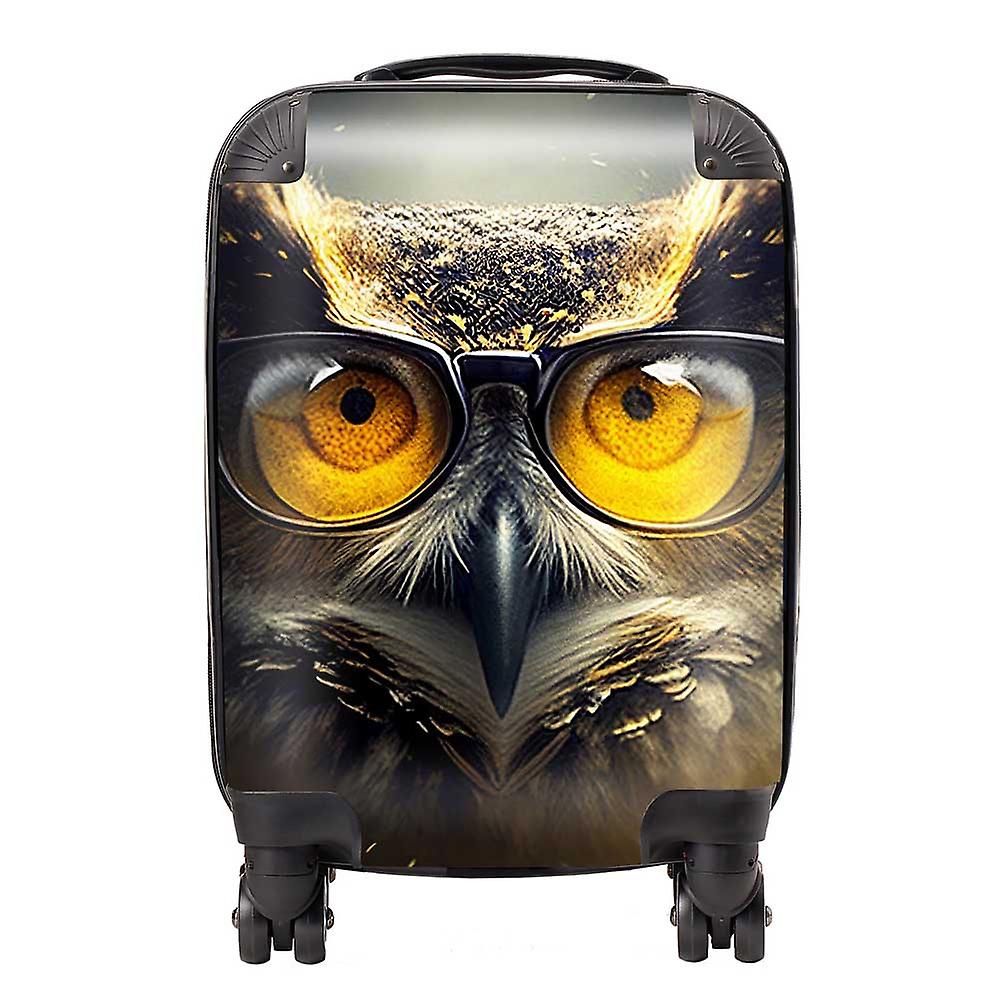 Owl With Glasses Splashart Suitcase