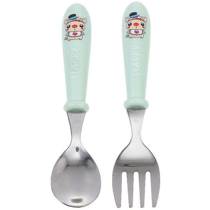 1set Baby Training Spoon Fork