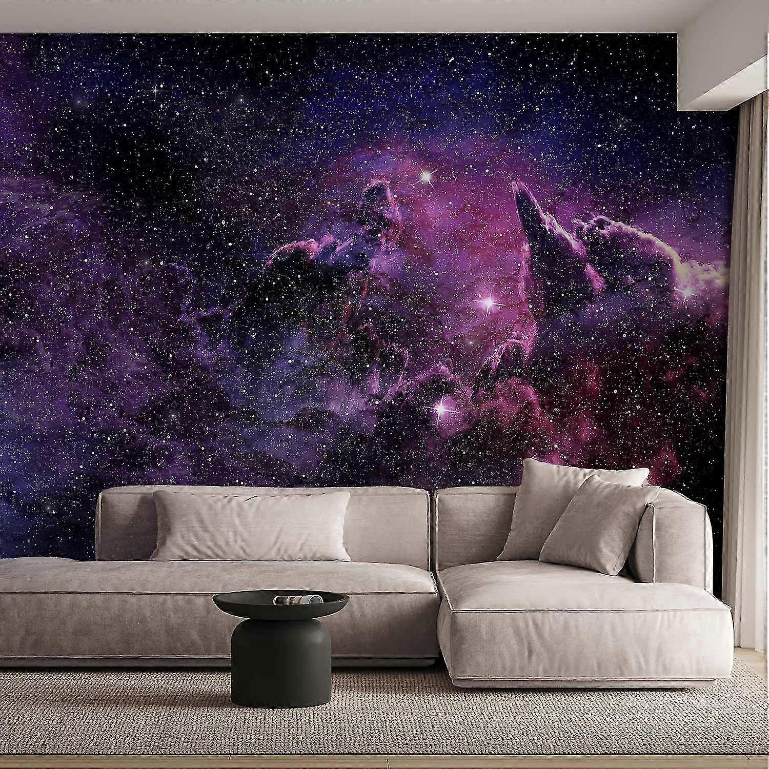 Selvklæbende vægmaleri - Lilla tåge