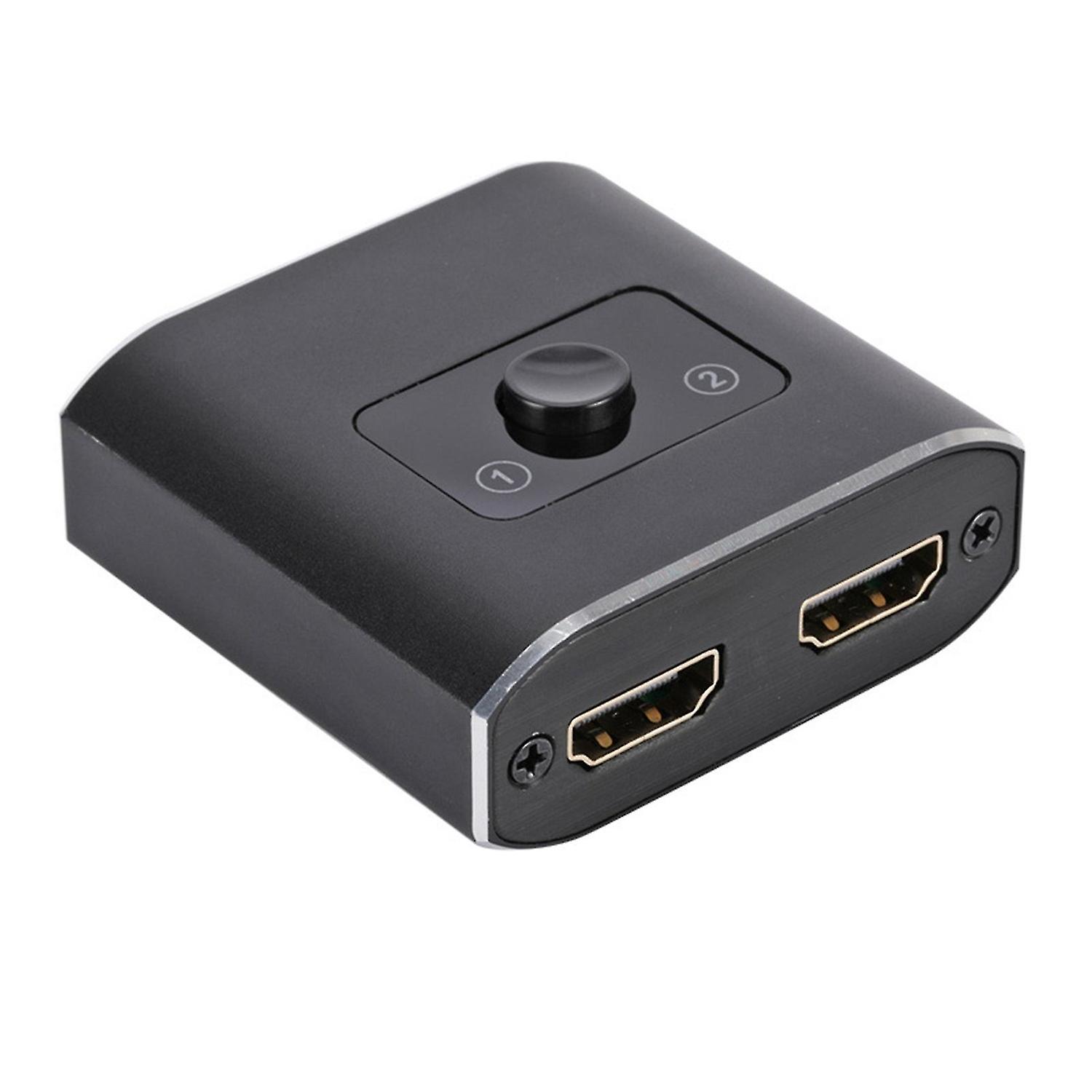 Video Splitter Switcher Plug Play HDMI-compatible 1 in 2 Out 4K 60Hz Bi-Direction Video Adapter for 