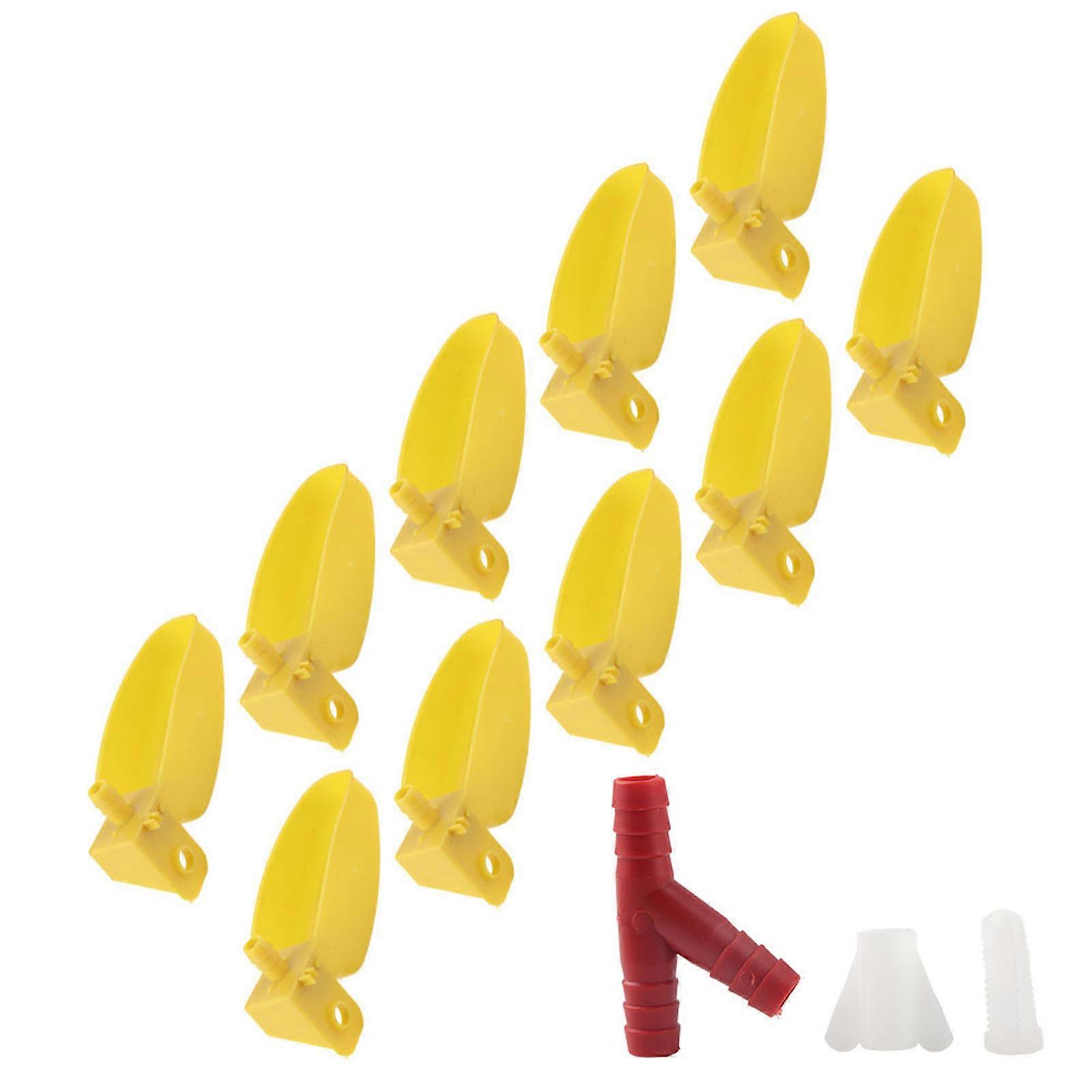 10Pcs Automatic Drinking Cups for Birds, Durable Plastic Water Feeders, Easy Install for Parrots, Cockatiels, Budgies