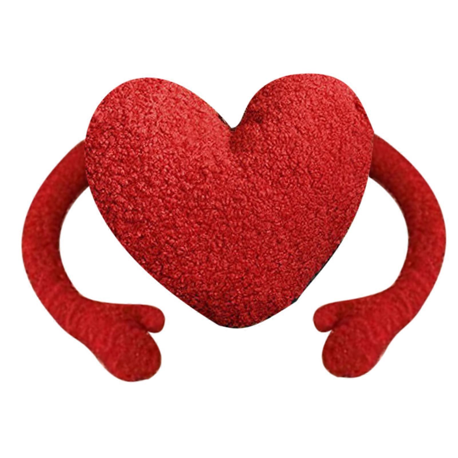 Red Heart Pillow Cartoon Plush Soft Comfortable Heart Shaped Pillow Toy Decoration For Living Room Bedroom Office Symmetrical On Both Sides
