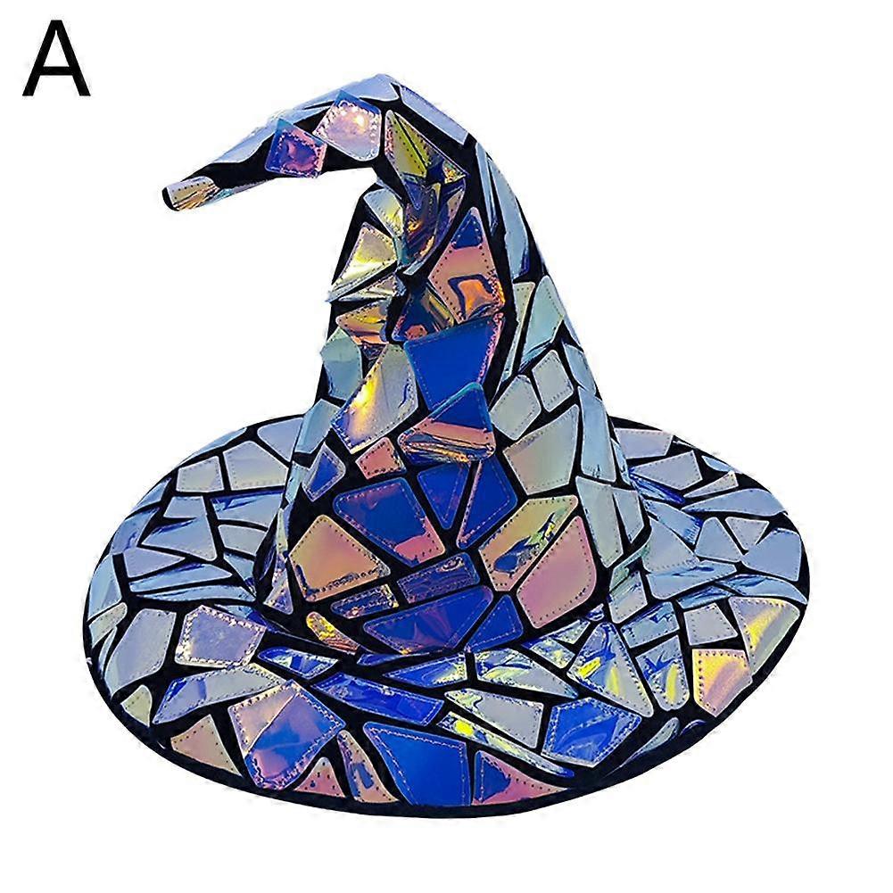Halloween Witch Hat - Halloween Disco Mirror Witch Hat for Party