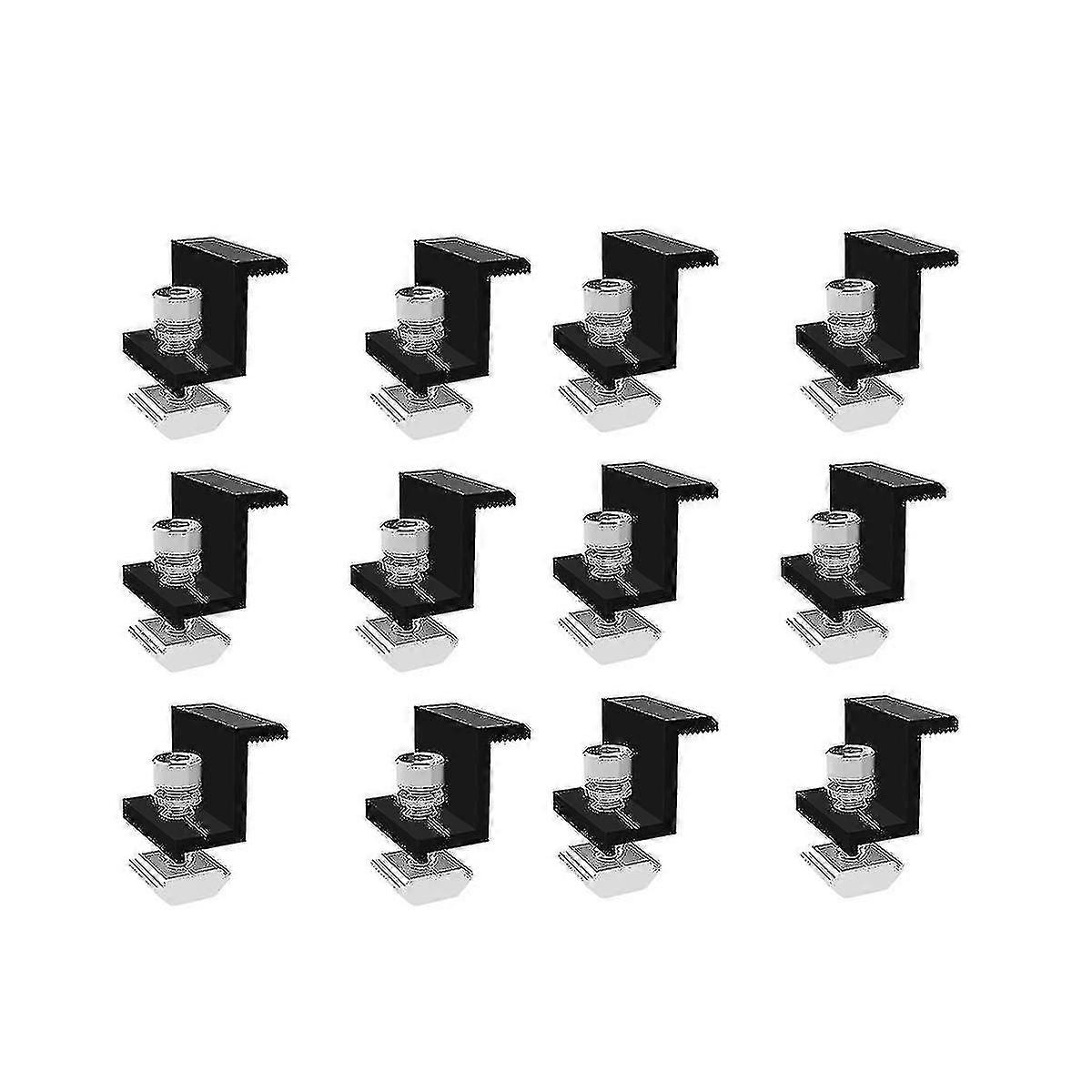 12 Pack Solar Module Holder End Clamp, End Clamp For Mounting Solar Panel, Side Clamp For Pv Solar