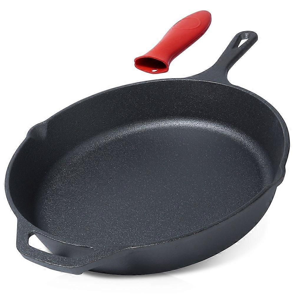 Cast iron pan 30 cm with silicone handle for all heat sources