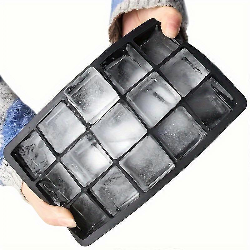 Silicone Ice Cube Molds, Easy Release 15 Square Ice Cube Per Tray, BPA Free Flexible Reusable Stackable For Freezer, Whiskey, Chocolate, Baby Food, Ju