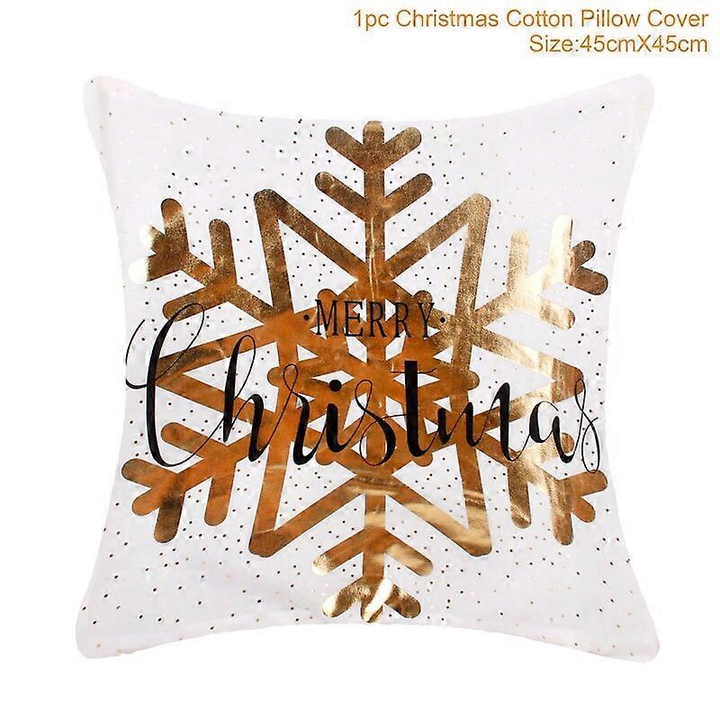 Staraise Merry Christmas Cushion Cover Gold Linen Cotton Soft Cute Cushion Coves Santa Xmas Decor Sofa Pillow Case Pillowcase