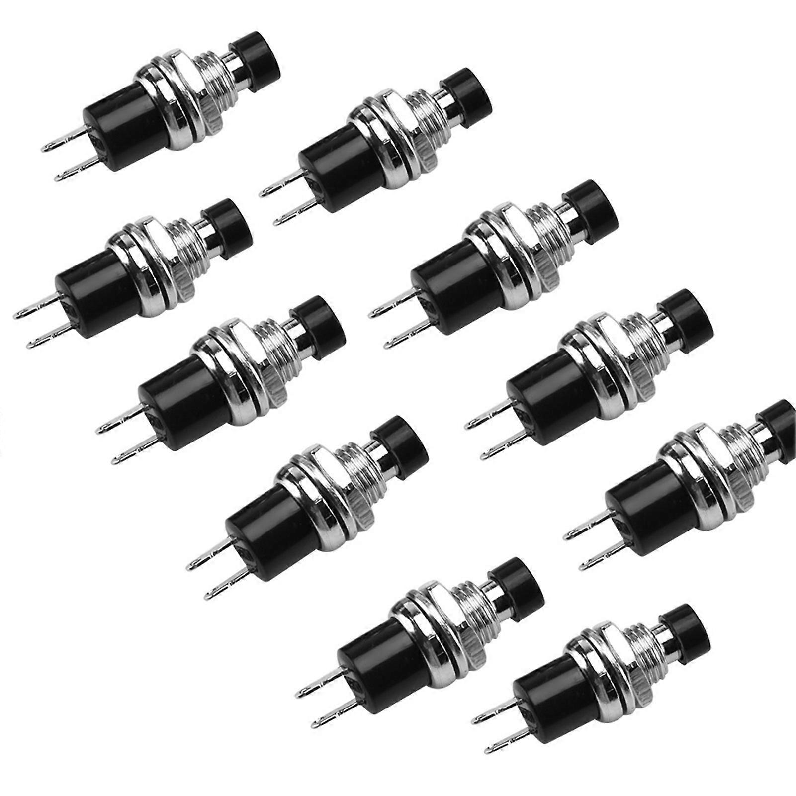 10pcs Pbs-110 Round Mini Lockless Momentary Auto Reset Push Button Switch