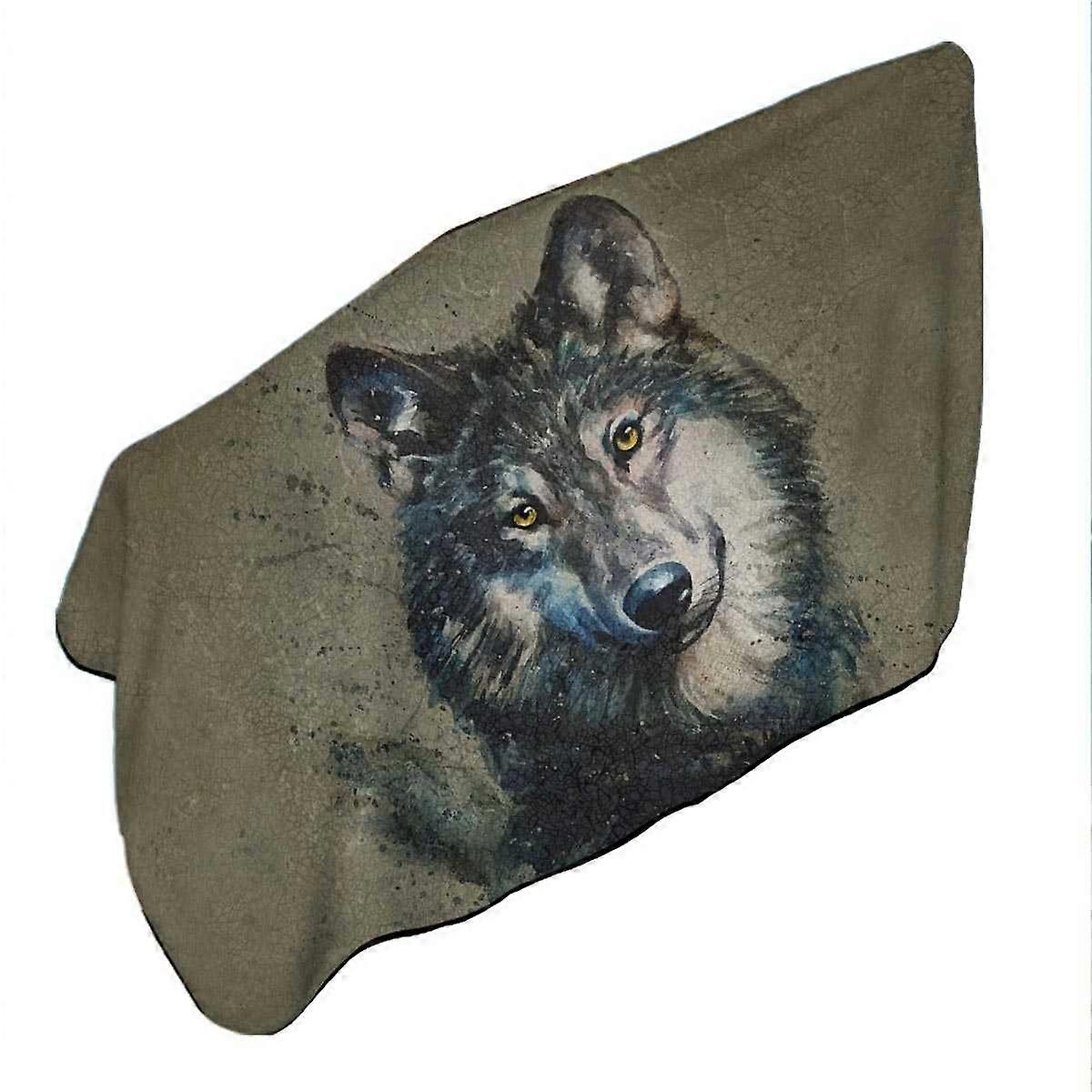 Cool Art Wolf Painted on Concrete Microfiber Beach Towel