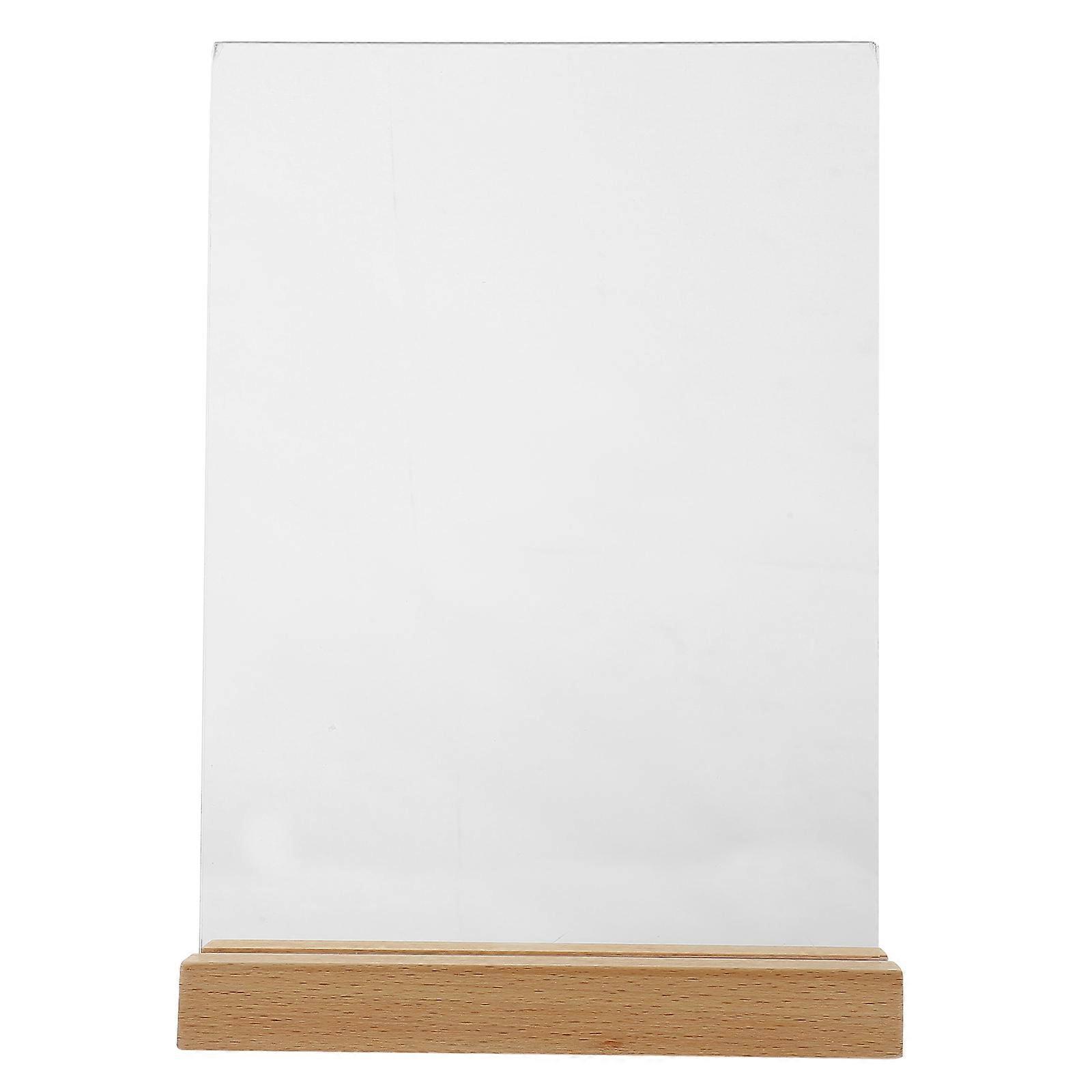 Acrylic Poster Stand Desktop Menu Storage Stand Restaurant Menu Holder Stand with Wood Base