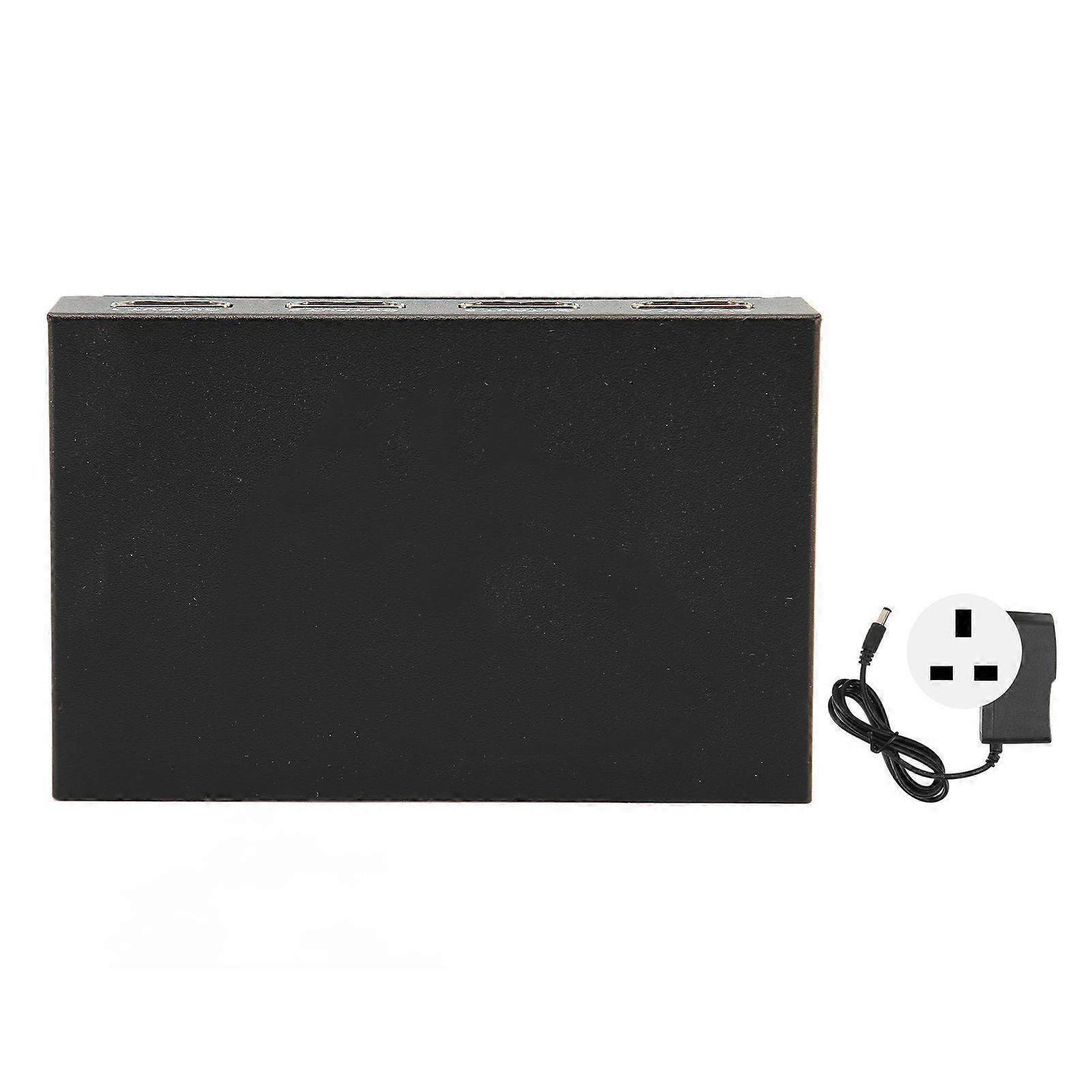 HD-Multimedia-Schnittstellen-Splitter 1 in 4 Out 4K 2K Duplicate Mirror Screen Switcher mit Netzteil 100-240-V-UK-Stecker