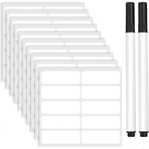 100-pack Easy Iron kledinglabels met 2 markers (wit)