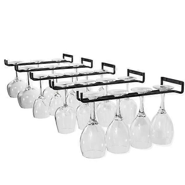 Porte-verres suspendu - Porte-verres à vin avec 5 rails pour 13-18 verres