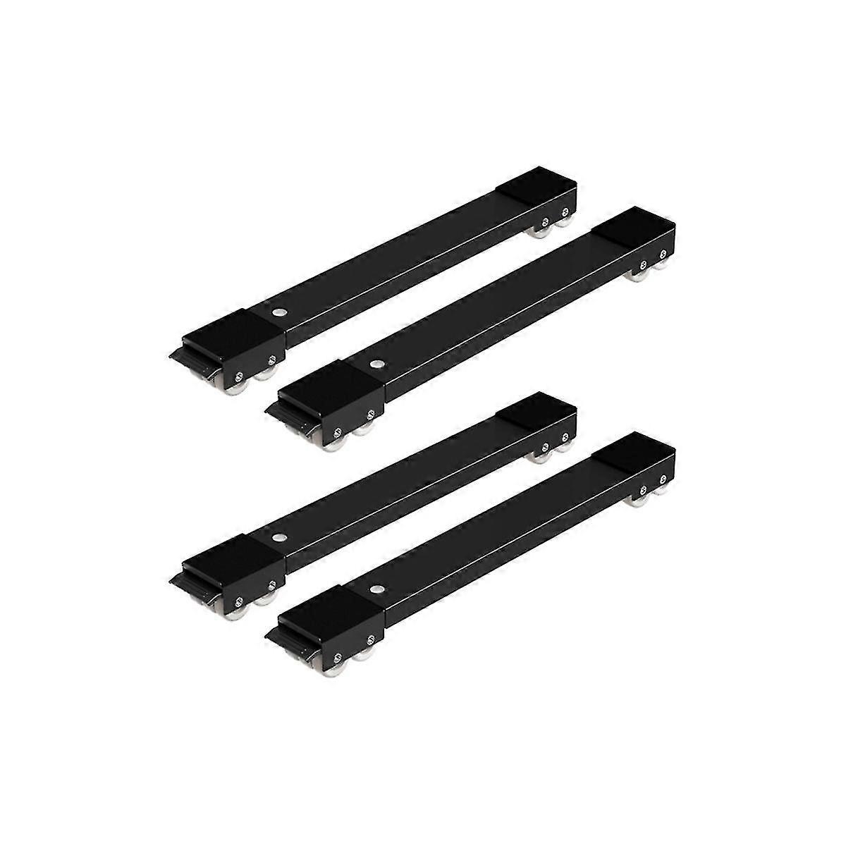 4pcs Household Bracket With Brake Mobile Roller Appliance Storage Rack Retractable Heightened Base