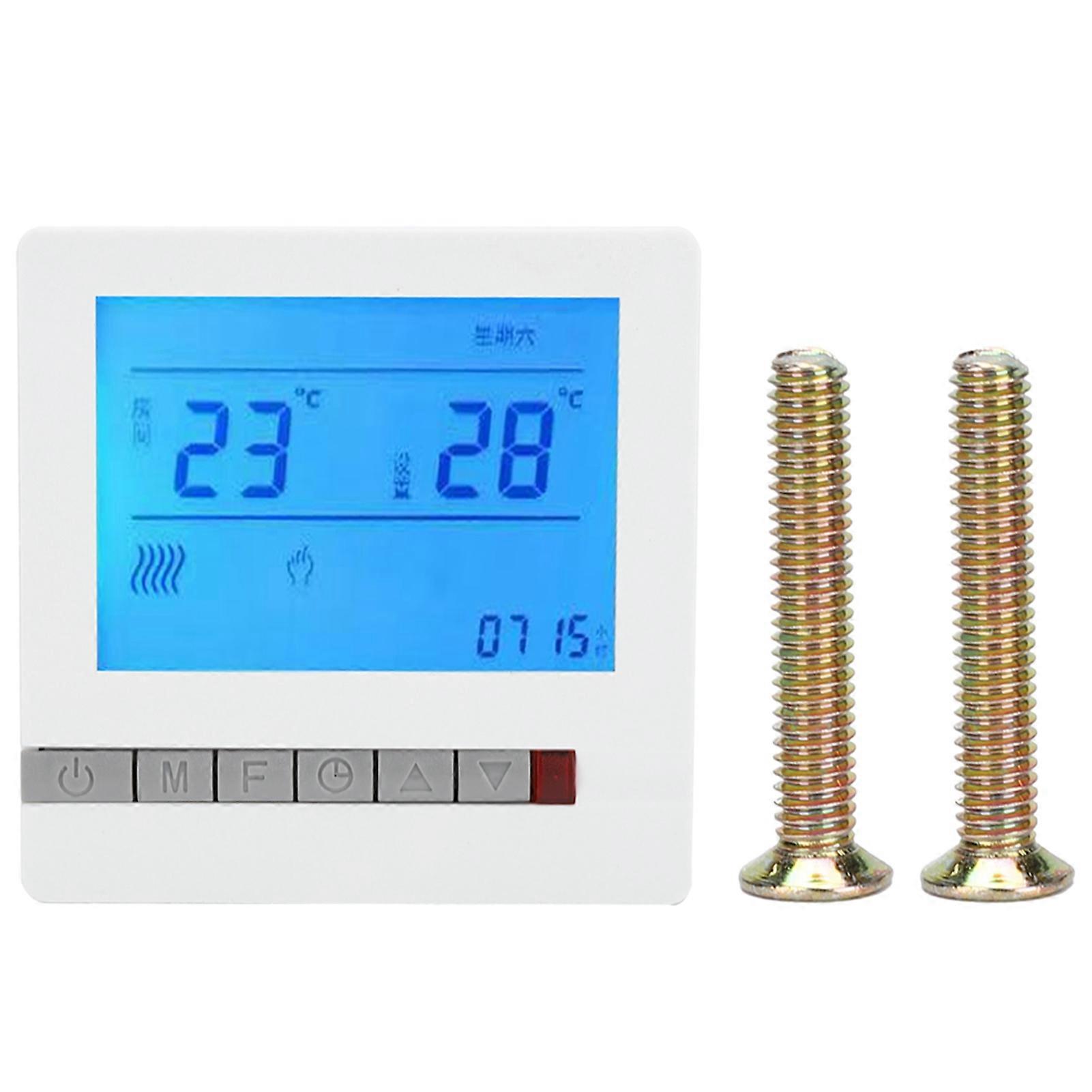 AC220V termostat vattengolvvärme temperaturregulatorpanel med LCD-skärm
