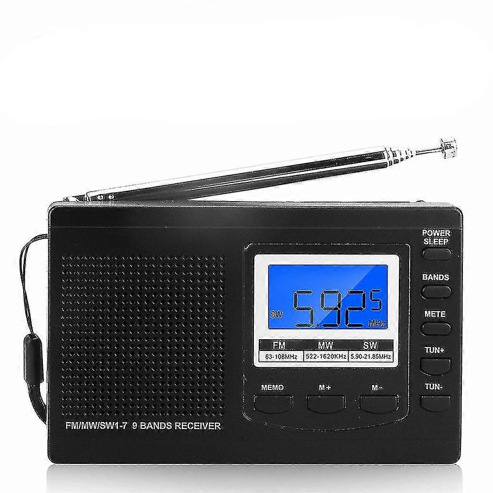Digital Fm / am / sw Radio Lcd Portable Music Player 3,5 mm batteriebetriebener Empfänger