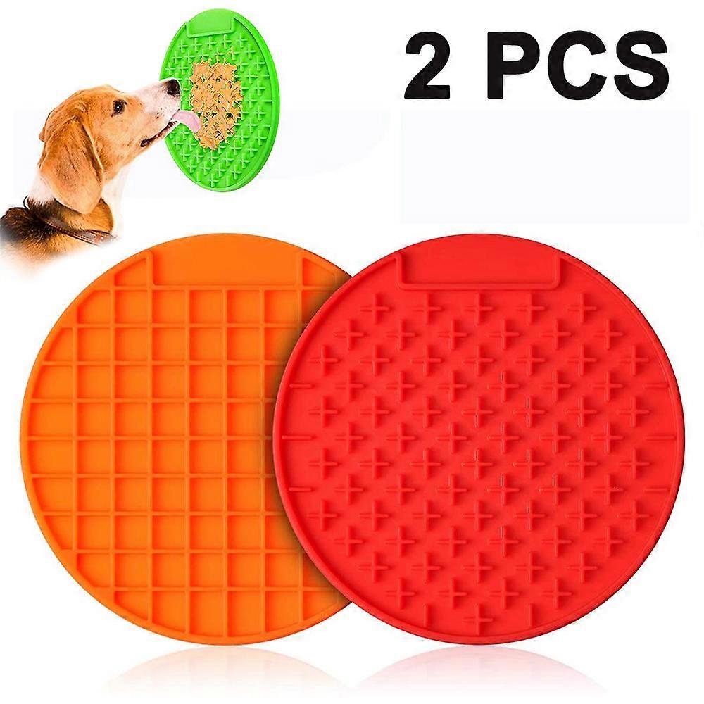 Lick Mat for Dogs Large Size 2pcs, Dog Washing Distraction Device, Peanut Butter Lick Pad with Strong Suction for Bathing, Grooming and Training