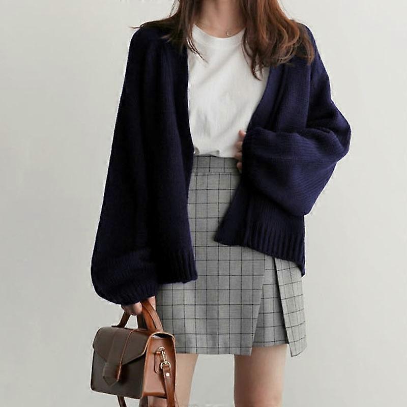 2024 Autumn New Style Lazy Loose Short Knitted Cardigan Sweater Coat for Student Women