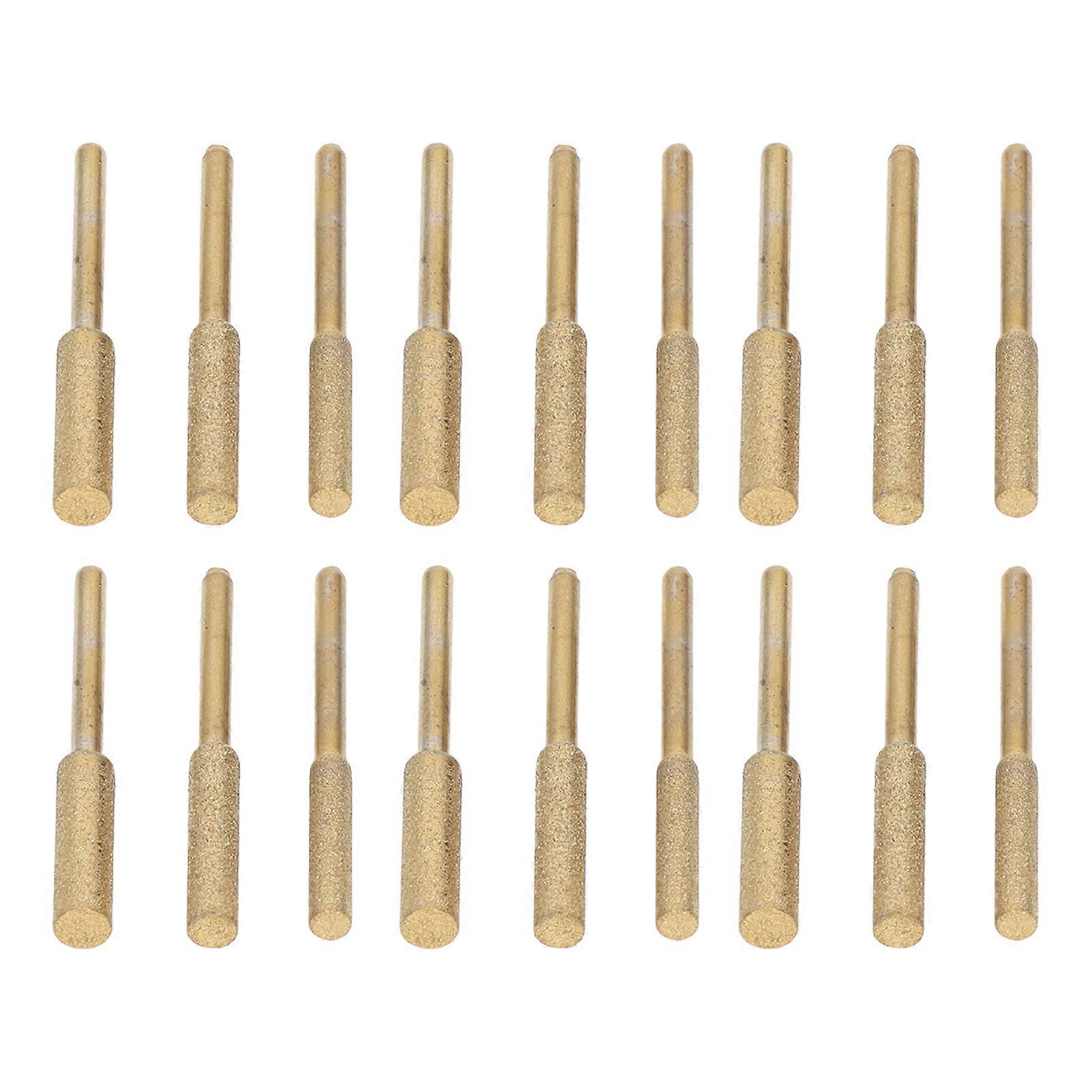 18PCS Ti Plated Emery Grinding Bits Chainsaw Sharpener Burr Grinding Files 4.0mm 4.8mm 5.5mm