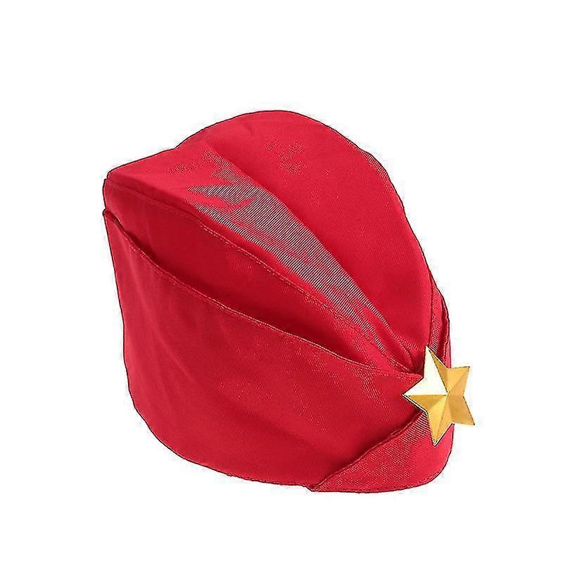 1pc Gold Star Military Stage Performance Sailor Dance Boat Russian Tricorne Red