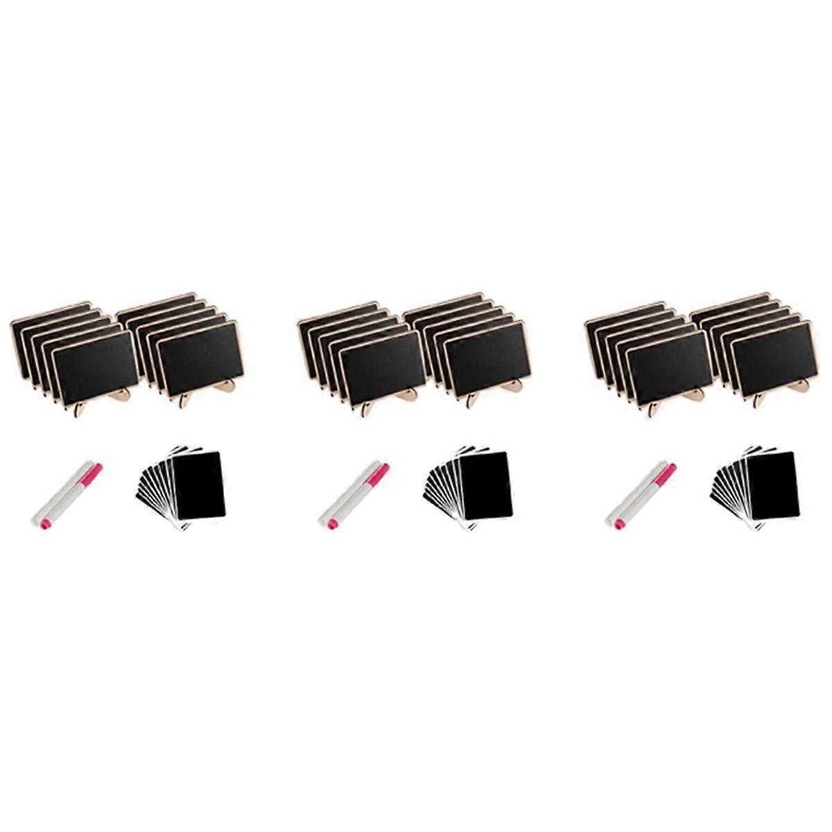 Mini Chalkboard Label Signs, 30 Pack Framed Easel Stand Wooden Blackboard for Buffet Food Signs, We