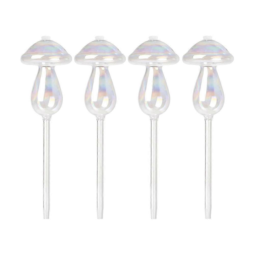 4-Pack Self-Watering Balls,Glass Watering Cans, Mushroom Design, Hand-Blown Glass,Suitable for Indo