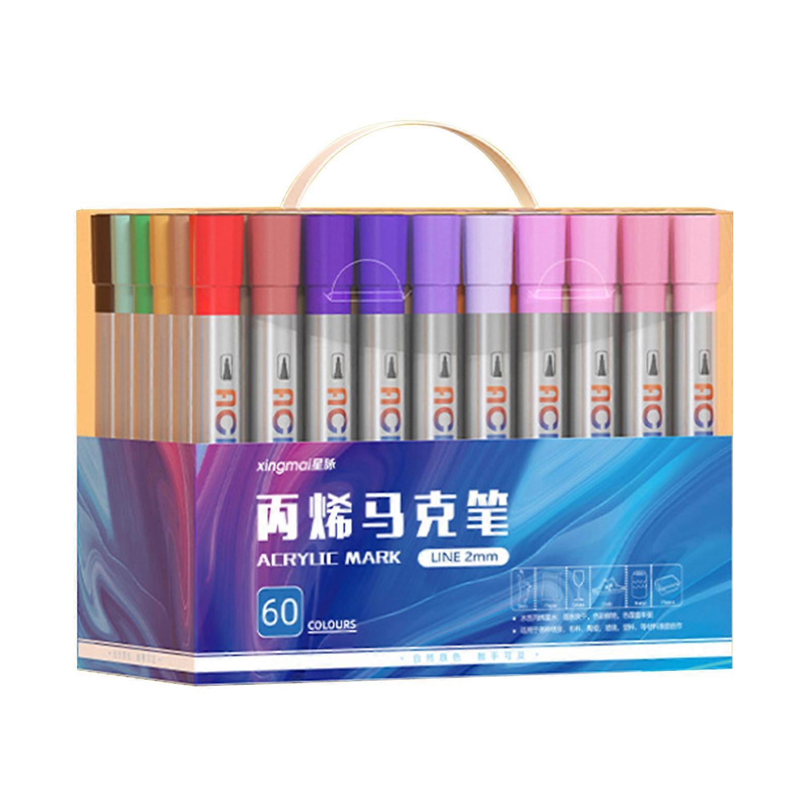 12/24/36/48/60 Colors Marker Pens Quick Drying Watercolor Pen for Coloring Books School Projects