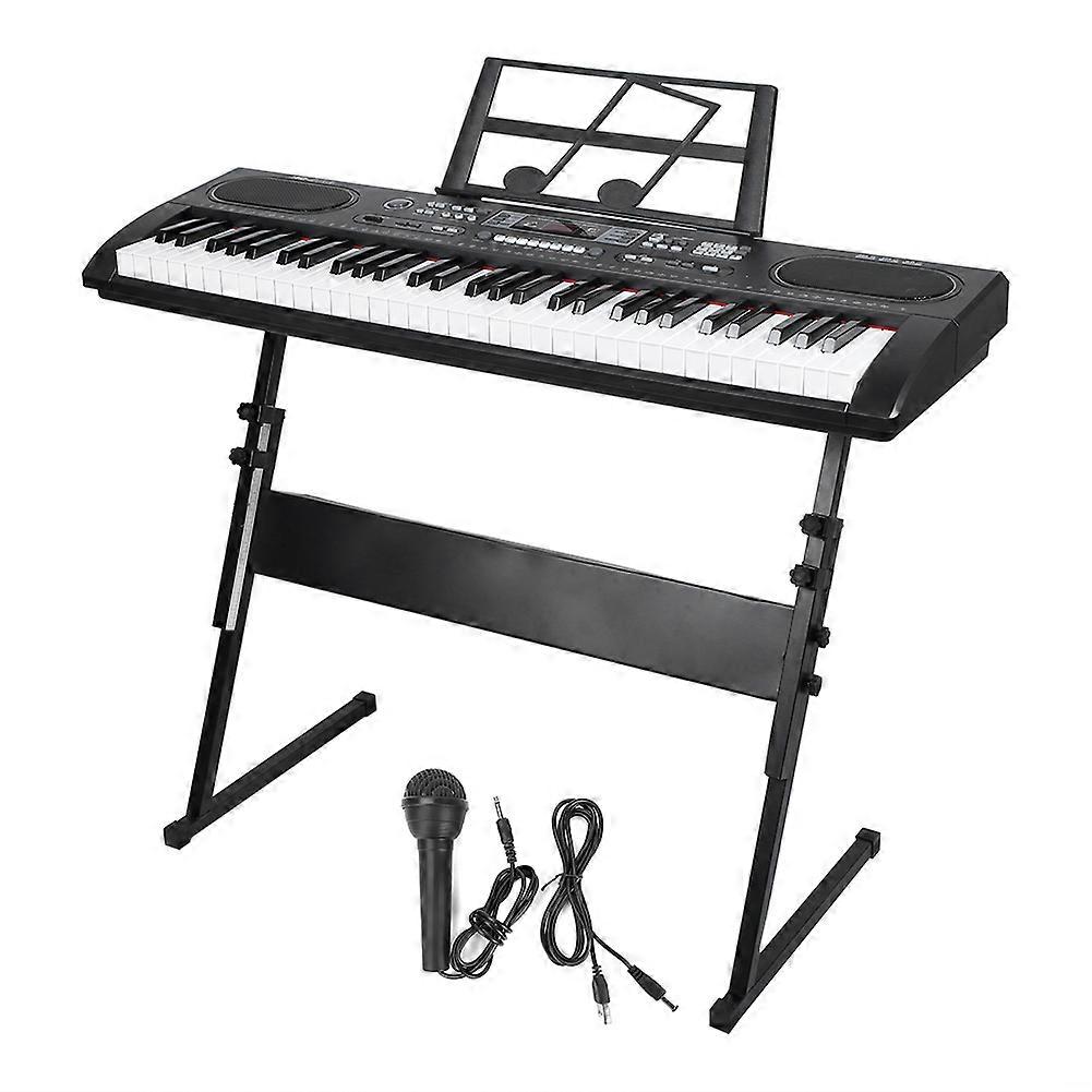 Portable Standard 61 Keys Digital Display Electric Piano Electronic Keyboard with Stand
