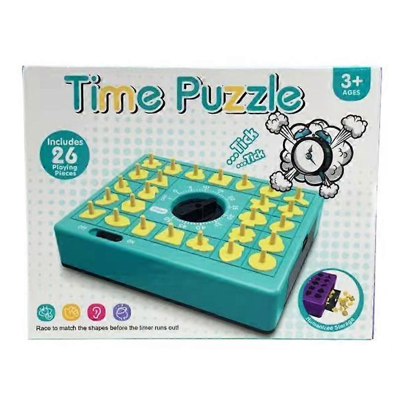 Children Time Board Puzzle Toy Shape Matching Popup Tray Toy Set with Timer Children Shape Cognitive Education Palything