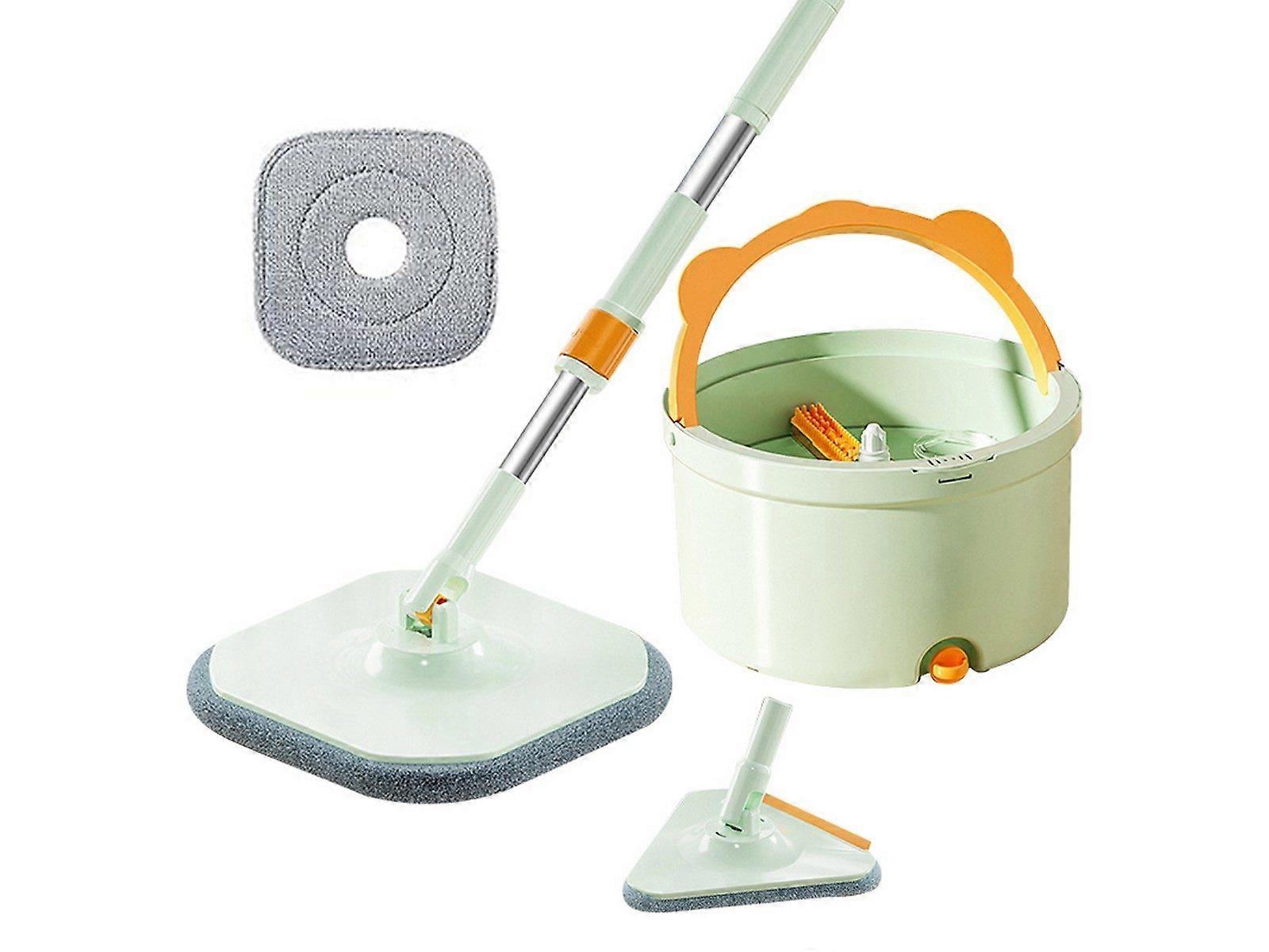 Retractable Spin Mop and Bucket Set with Replacement Microfiber Mop Pad - Set 3
