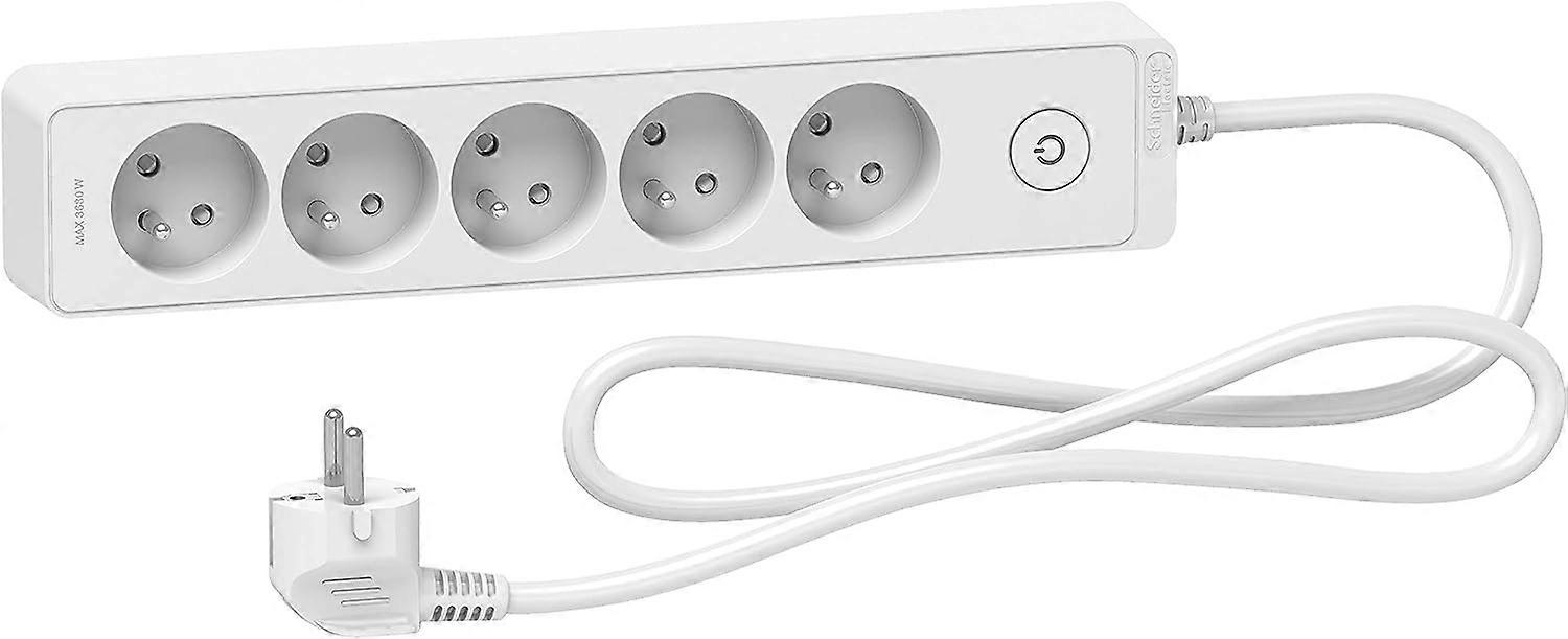 Power strip extension 5 2P+E sockets - White - 1.8 m,2024 Ping