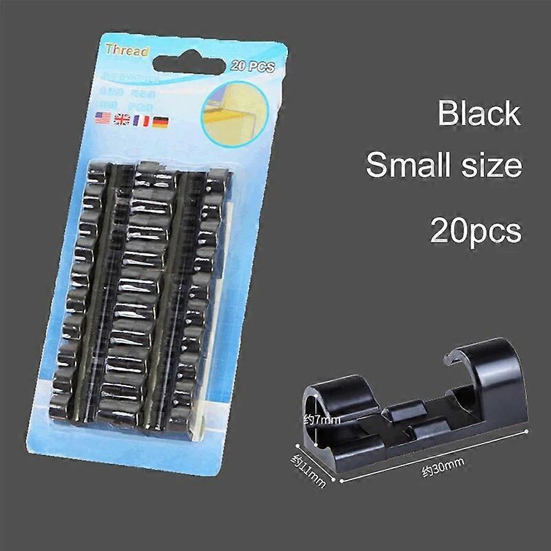 Cable Manager Clips 16/20 Pcs Cord Management Organizer Drop Wire Holder Self-Adhesive Fixed Clamp Wire Winder