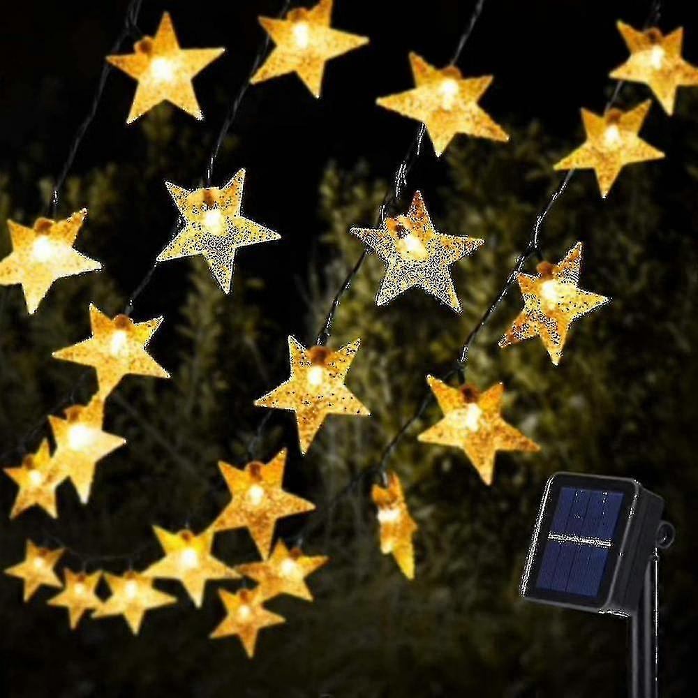 Solar Star String Lights Solar Powered Twinkle Light Christmas Decor