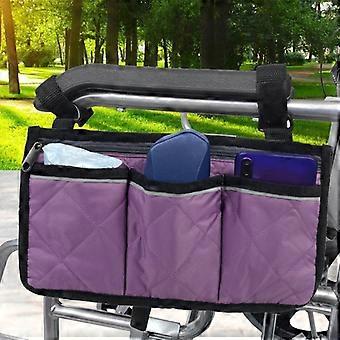 Wheelchair Armrest Side Bag Walker Organizer Bag with Reflective Stripe