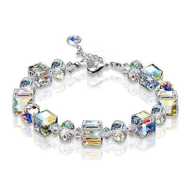 Aurora Square Geometric Polygon Bead Crystals Bracelet